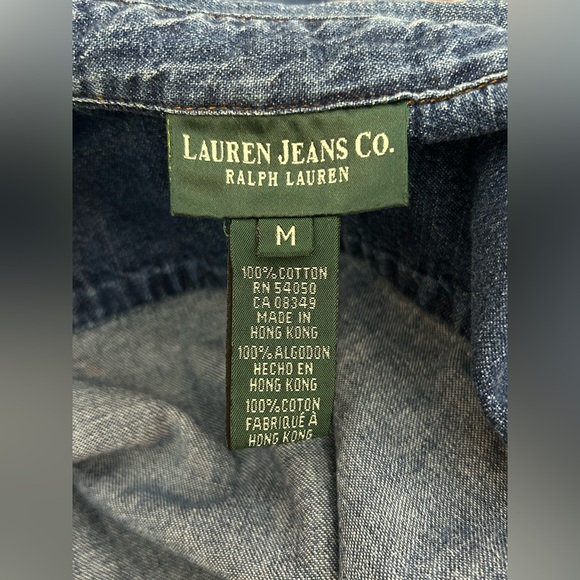 VTG Ralph Lauren Jeans Co Denim Womens Shirt Sz M Western Heavy Cotton Retro - Picture 7 of 8